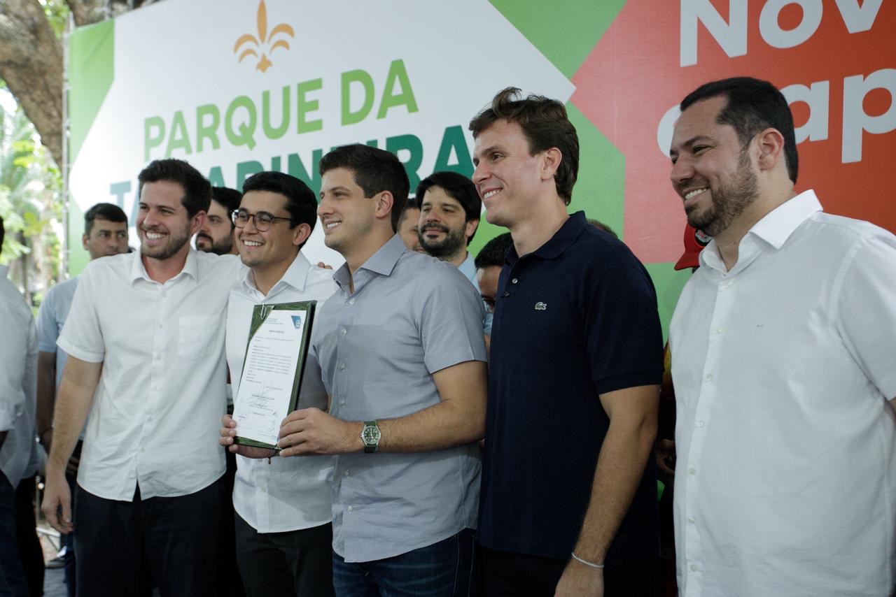 Na Zona Norte do Recife, Miguel Coelho participa de ordem de serviço para ampliação do Parque da Tamarineira, ao lado do prefeito João Campos